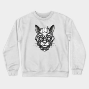 Dark cyberpunk cat Crewneck Sweatshirt